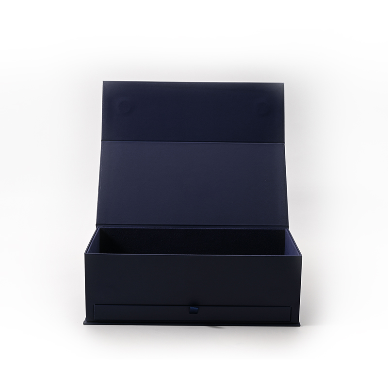 FANXI Custom Blue Paper Microfiber Drawer Magnetic Box