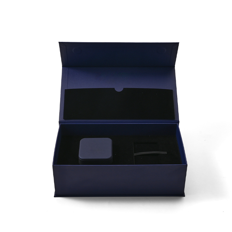 FANXI Custom Blue Microfiber Leatherette Paper Ring Box