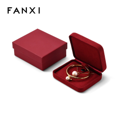 FANXI Custom Red Full Microfiber Bangle Box
