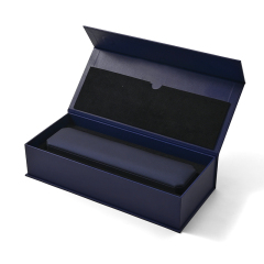 FANXI Custom Blue Microfiber Leatherette Paper Chain Box