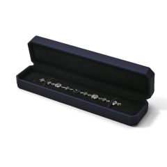 FANXI Custom Blue Microfiber Leatherette Paper Chain Box