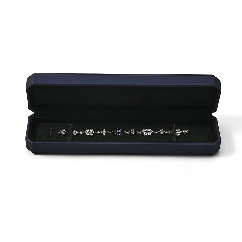FANXI Custom Blue Microfiber Leatherette Paper Chain Box