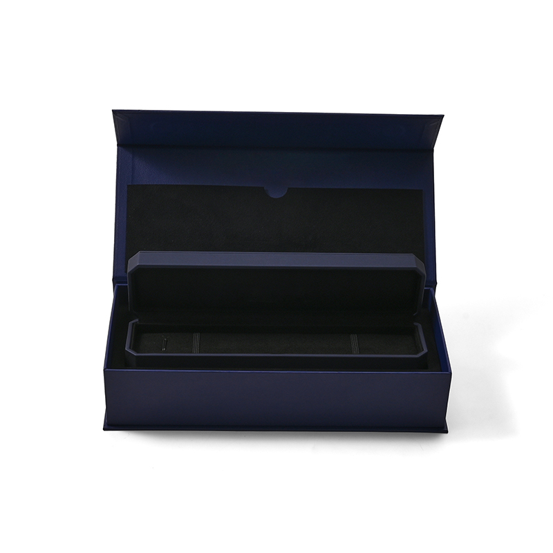 FANXI Custom Blue Microfiber Leatherette Paper Chain Box