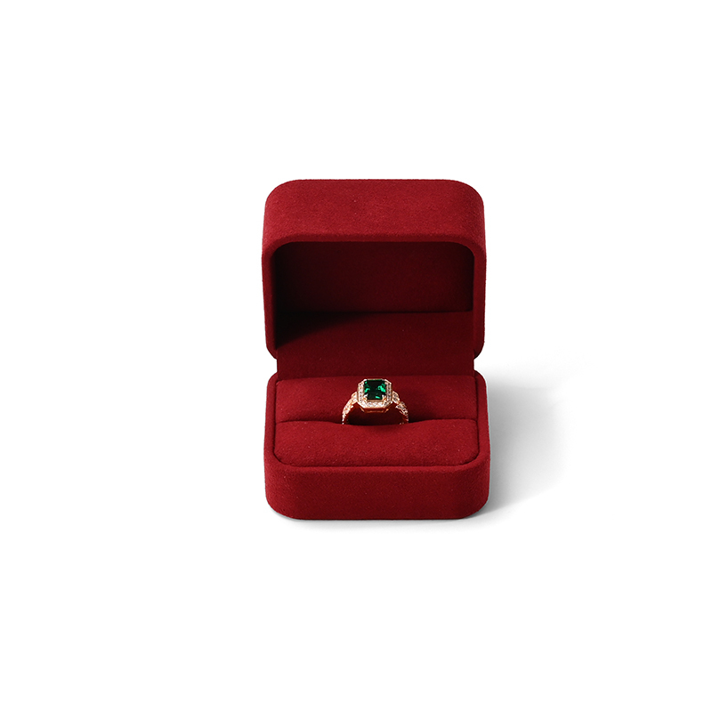 FANXI Custom Red Full Microfiber Ring Box