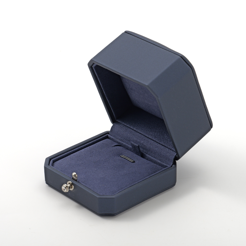 FANXI Custom Blue PU Leather Microfiber Pendant Box