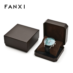 FANXI Custom Brown Leatherette Paper Suede Jewelry Box