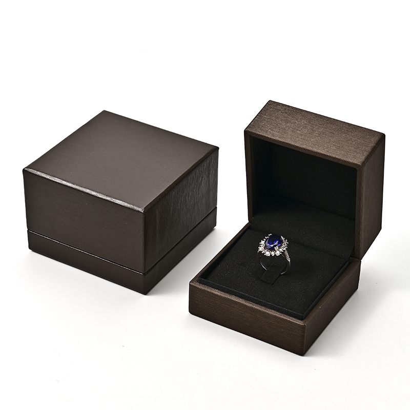 FANXI Custom Brown Microfiber PU Leather Jewelry Box