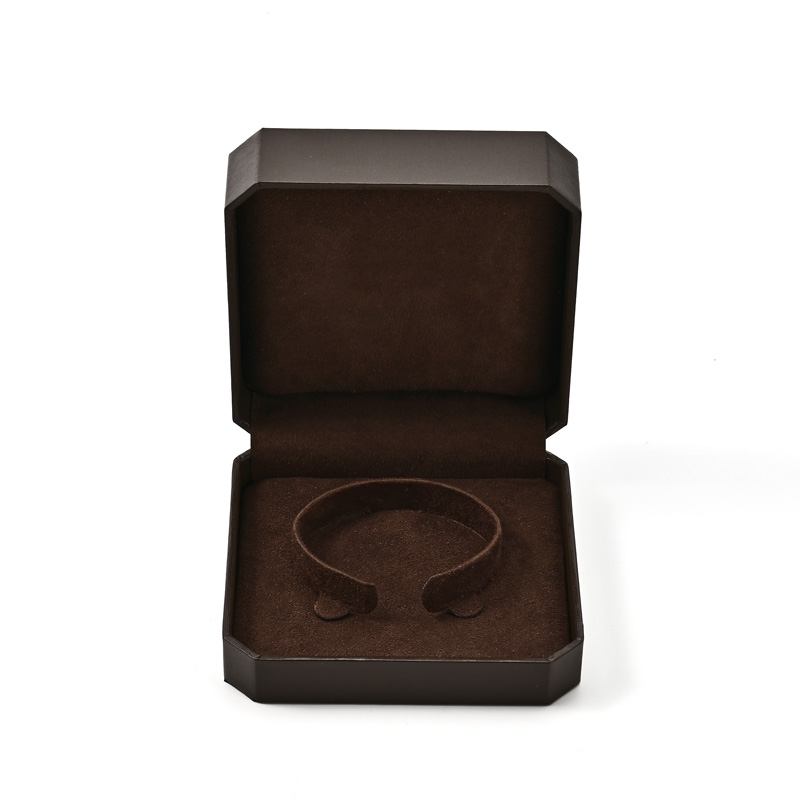 FANXI Custom Brown Leatherette Paper Suede Jewelry Box
