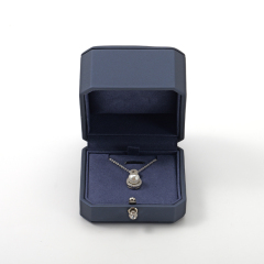 FANXI Custom Blue PU Leather Microfiber Pendant Box
