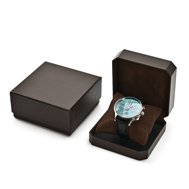 FANXI Custom Brown Leatherette Paper Suede Jewelry Box