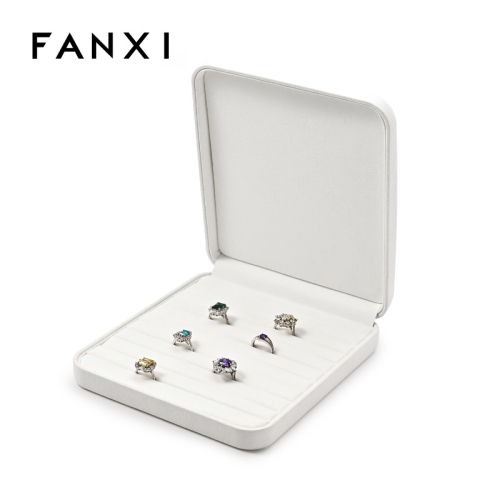 FANXI Custom White Microfiber Jewelry Box