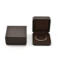 FANXI Custom Brown Leatherette Paper Suede Jewelry Box