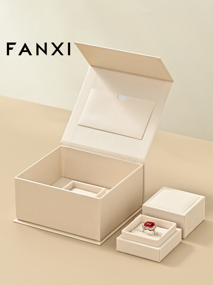 FANXI Factory Polychrome Paper Velvet Jewelry Box