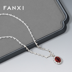 FANXI Factory Grey PU Leather Jewelry Display Plate