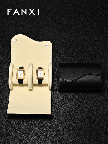 FANXI Luxury Black PU leather Imitation Suede Watch Bag