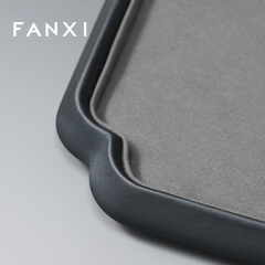 FANXI Factory Grey PU Leather Jewelry Display Plate