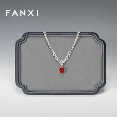 FANXI Factory Grey PU Leather Jewelry Display Plate