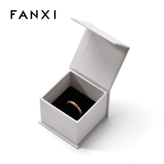 FANXI Custom White Vlevet Paper Ring Box