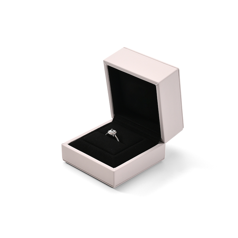 FANXI Custom Black Pink PU Leather Microfiber Ring Box