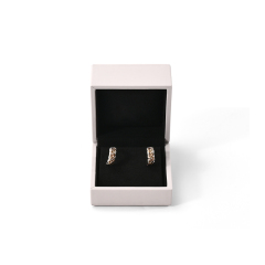 FANXI Custom Black PU Leather Microfiber Ear Nail Box