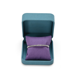 FANXI Custom Blue Microfiber Ear Studs Bracelet Box