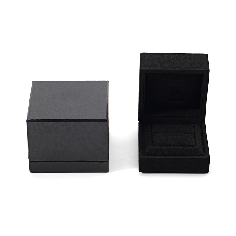 FANXI Custom Black PU Leather Microfiber Ring Box