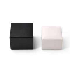 FANXI Custom Black PU Leather Microfiber Ear Nail Box