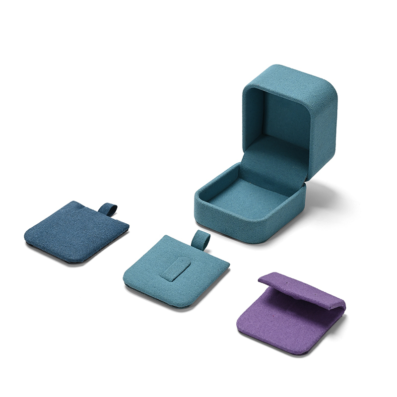 FANXI Custom Blue Microfiber Ring Box