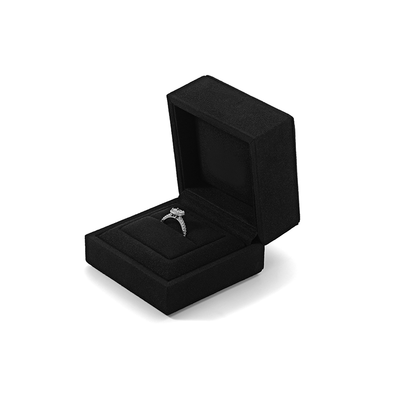 FANXI Custom Black PU Leather Microfiber Ring Box