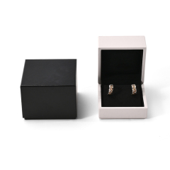FANXI Custom Black PU Leather Microfiber Ear Nail Box