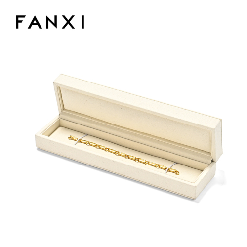 FANXI Custom Beige Microfiber Bracelet Box