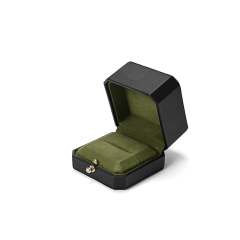 FANXI Custom Green PU Leather Faux Suede Ring Box