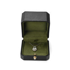 FANXI Custom Green PU Leather Faux Suede Locket Box