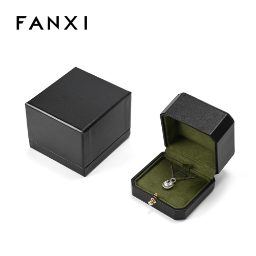 FANXI Custom Green PU Leather Faux Suede Locket Box