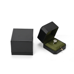 FANXI Custom Green PU Leather Faux Suede Ring Box