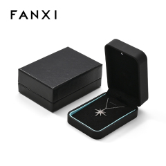 FANXI Custom Black PU Leather Microfiber Locket Box