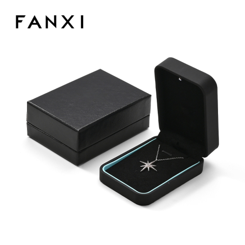 FANXI Custom Black PU Leather Microfiber Locket Box