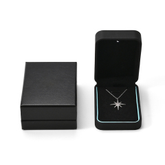 FANXI Custom Black PU Leather Microfiber Locket Box