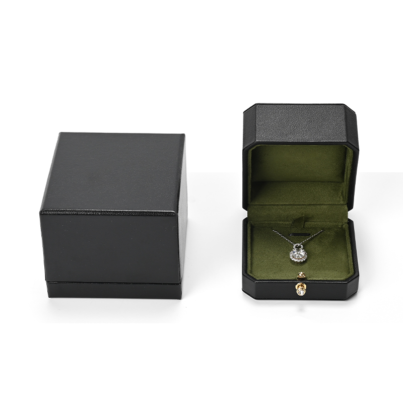 FANXI Custom Green PU Leather Faux Suede Locket Box