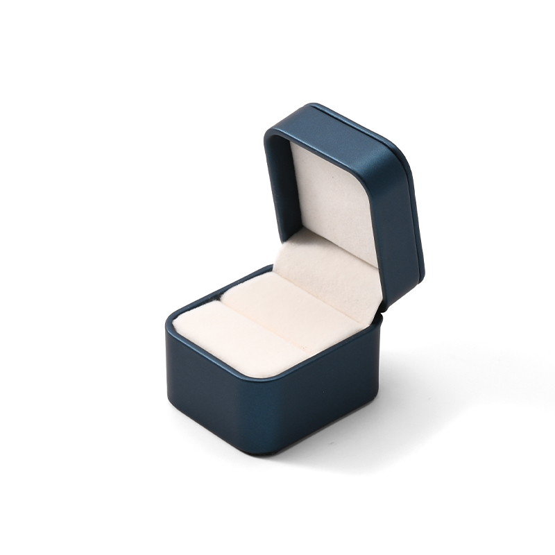 FANXI Custom Blue PU Leather Velvet Ring Box