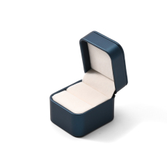 FANXI Custom Blue PU Leather Velvet Ring Box