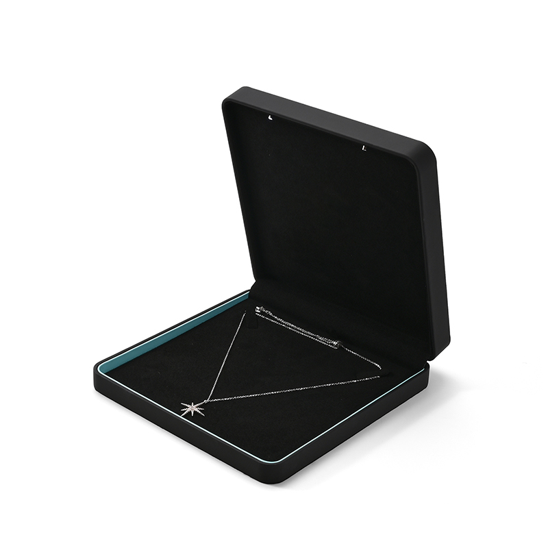 FANXI Custom Black PU Leather Microfiber Necklace Box