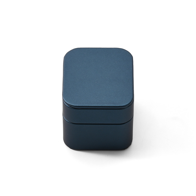 FANXI Custom Blue PU Leather Velvet Ring Box