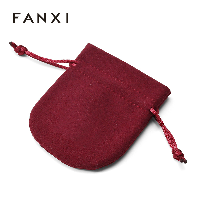 FANXI Custom Red Microfiber Jewelry Bag