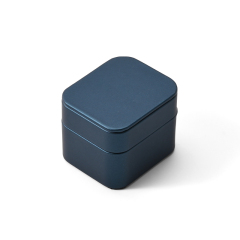FANXI Custom Blue PU Leather Velvet Ring Box