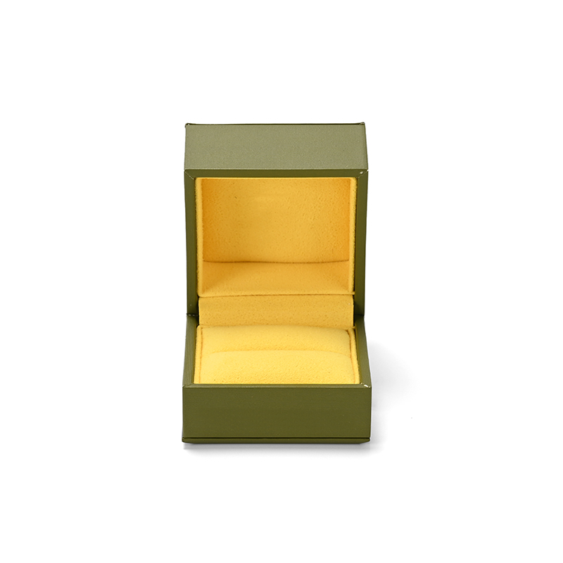 FANXI Custom Green Leatherette Paper Microfiber Ring Box