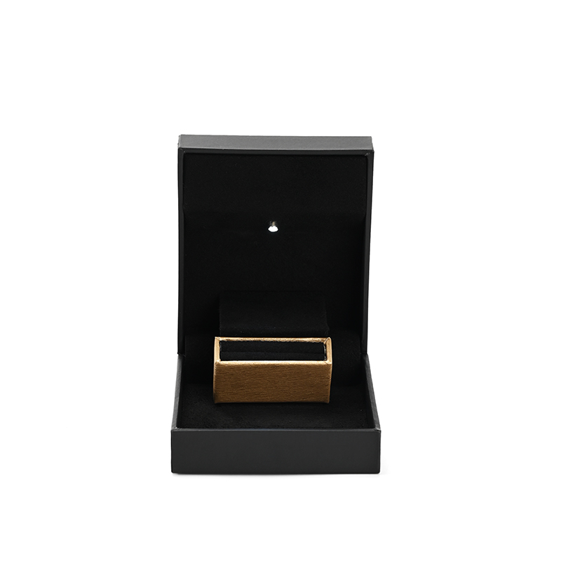 FANXI Custom Black Leatherette Paper Microfiber Ring Box