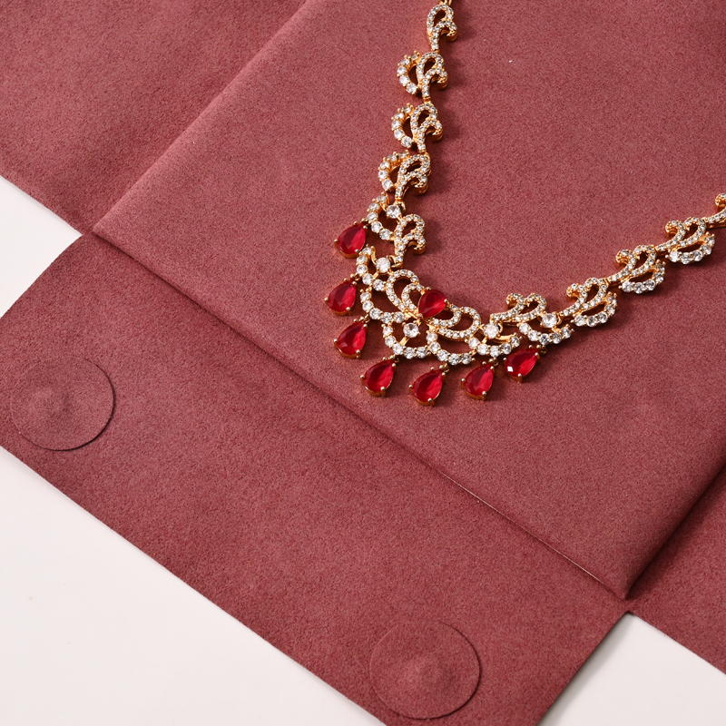 FANXI Custom Red Microfiber Necklace Pouches
