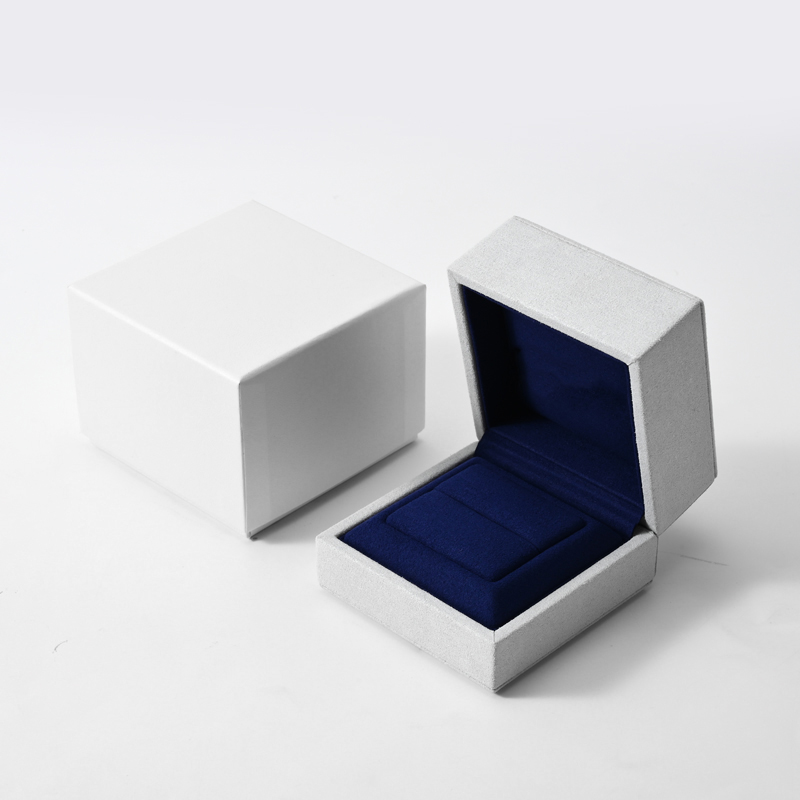 FANXI Custom Blue PU Leather Microfiber Ring Box