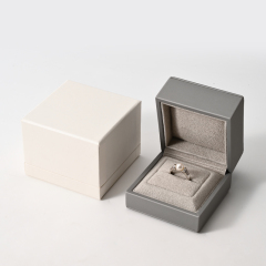 FANXI Custom Gray PU Leather Velvet Ring Box